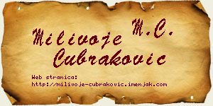 Milivoje Čubraković vizit kartica